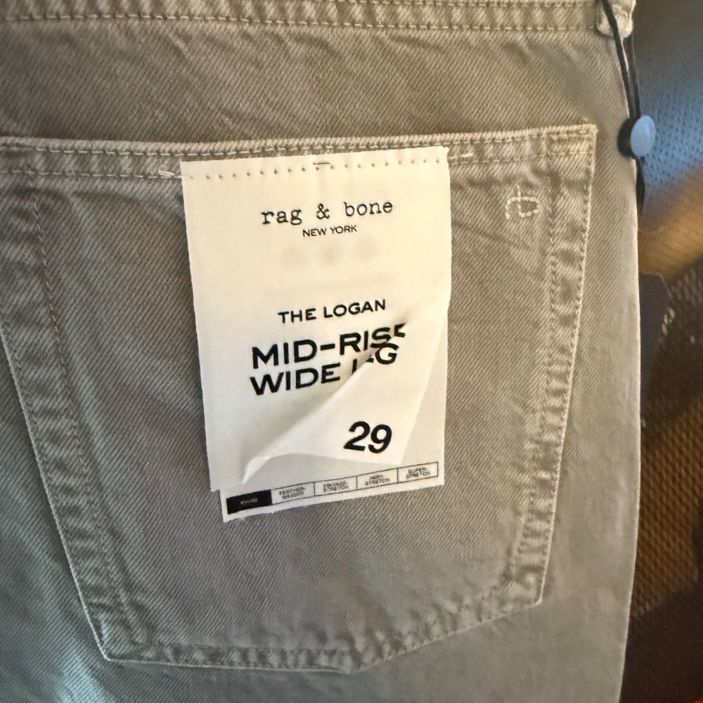 rag & bone The Logan Mid-Rise Wide Leg 29 NWT